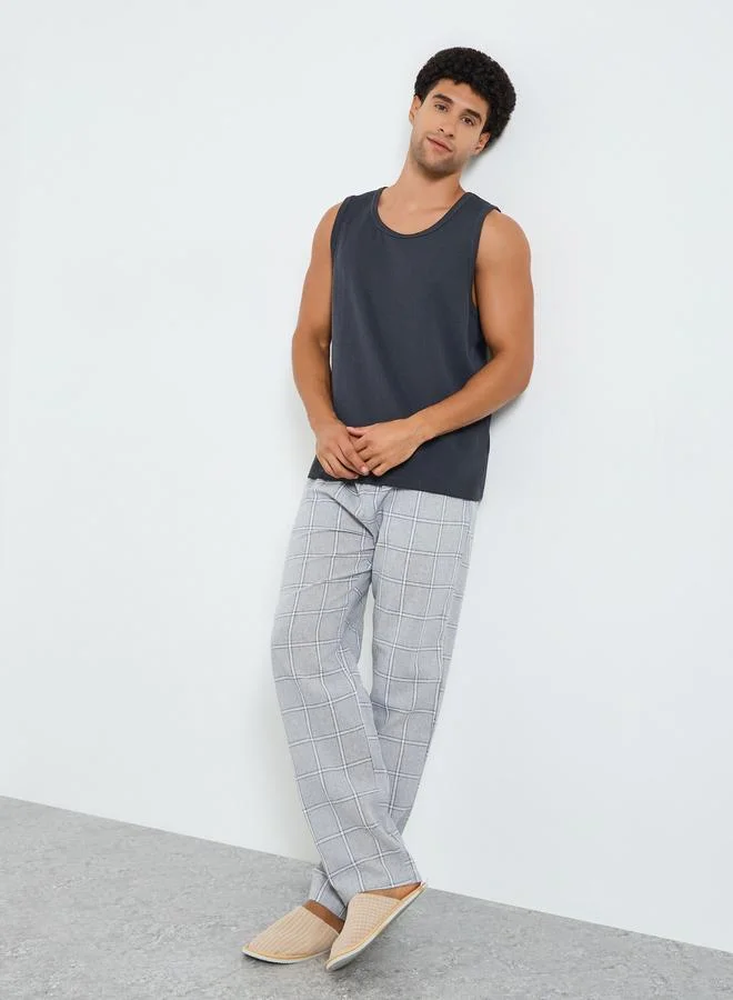Styli Men Checked Relaxed Fit Pyjama Bottom